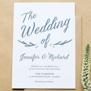 vintage wedding invite by old english company