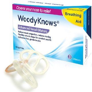 WoodyKnows Nasal Dilators for Breathing Aid, Anti Nasal Congestion, Snoring, Deviated Septums, Snore Stopper, Sleep Apnea Relief, Breathe Easy Right Free, Alternatives of Nasal Strips 3 Count (Medium) Health & Personal Care