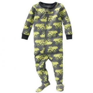 Carter's Baby Boys One Piece Cotton Knit Footed Sleeper Pajamas "Dumptrucks" (12 Months) Clothing