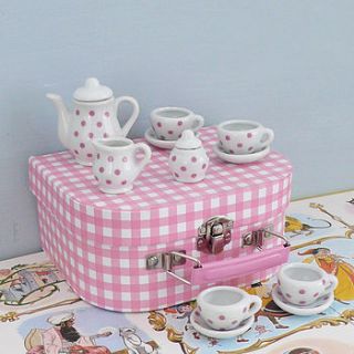 children's mini porcelain tea set in case by lilac coast