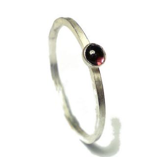 garnet sterling silver stacking ring by catherine marche jewellery