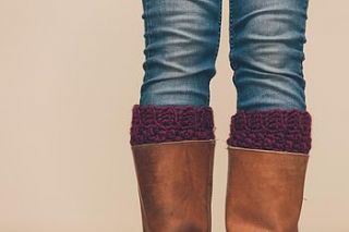crochet boot cuffs in pure icelandic wool by lumistyle