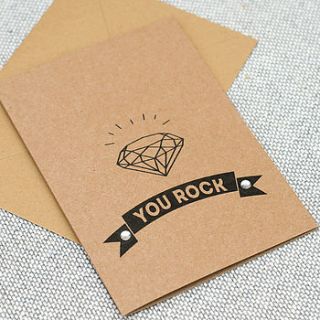 you rock diamante card by papergravy