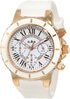 a_line Women's 20102DV Marina Chronograph White Textured Dial White Silicone Watch at  Women's Watch store.
