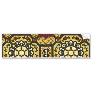 Geometric Floral  Pattern with Old World Charm Bumper Stickers