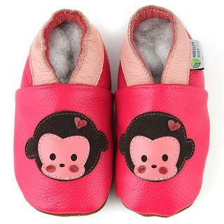 Chunky Monkey Pink Soft Sole Leather Baby Shoes Augusta Products Girls' Shoes