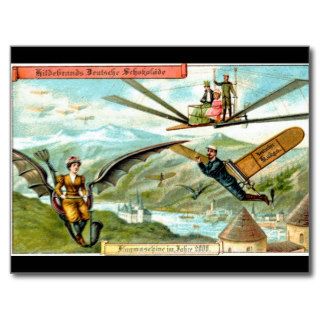 Vintage Imaginary Flyers Illustration   Postcard