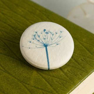 cow parsley pin badge by hunt and gather design