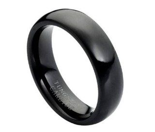 Mens Rings for Less M 088   Black Tungsten Wedding Band Size 10 Jewelry