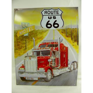 Vintage Style 'Route US 66' Metal Sign Wall Hangings