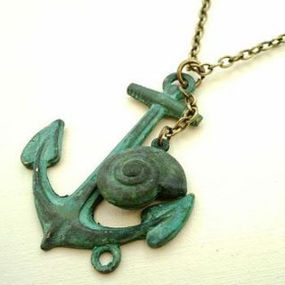 vintage style anchor necklace by hart and bloom