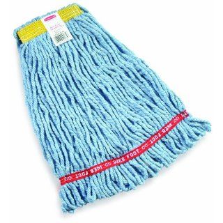 Rubbermaid Web Foot Shrinkless Wet Mop, 1" Headband, Blue