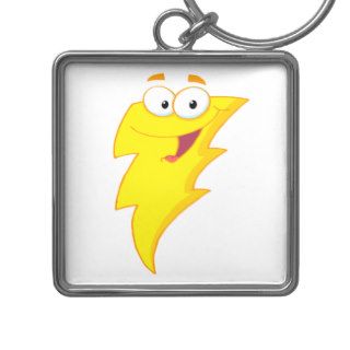 silly cute cartoon lightning bolt character key chain