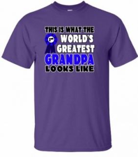 Adult Purple This is What the World Greatest Grandpa Looks Like T Shirt   S Clothing
