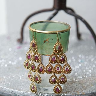 gemstone drop chandelier earrings by rochelle shepherd jewels