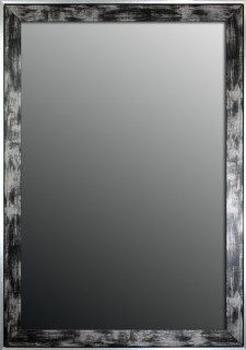 Shop Apple Valley Scratched Wash Black/Silver Trim Framed Wall Mirror, 16 Inch by 34 Inch at the  Home D�cor Store