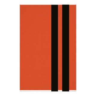 Orange and Black Striped Racing Car Stripes Stationery Design