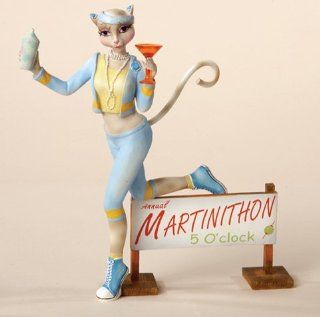 Luschus Martini Thon with Cocktail looks Kitty Hot in her Jogging Suit & Cocktail by Margaret Le Van Alley Cats   Collectible Figurines