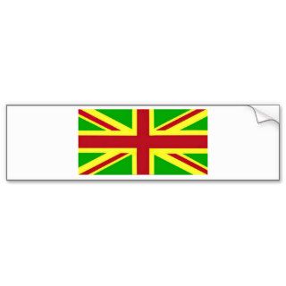 Union Jack   Britain Jamaican Rasta Flag Bumper Stickers