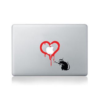banksy rat loves apple decal for macbook by vinyl revolution