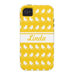 row of white ducks yellow iPhone 4 Case Mate