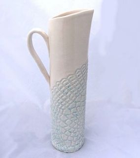 medium porcelain crochet jug by stephanie earl