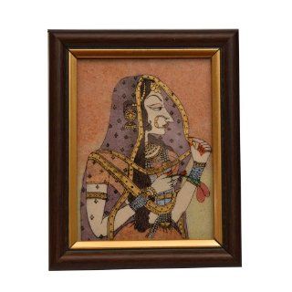 Shop Gemstone Painting of Beautiful Indian Princess Wall Decor Ideas 4.8 X 3.6 Inches at the  Home Dcor Store