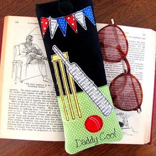 personalised cricket bookmark by sew very english