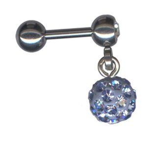 14 Gauge Large Blue Disco Ball Dangle Cartilage Earring Helix Piercing Barbell 14g, 1/4 Cartilage Barbell Body Piercing Barbells Jewelry