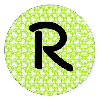 KRW Cool Lime Circle Letter R 3 Inch Sticker