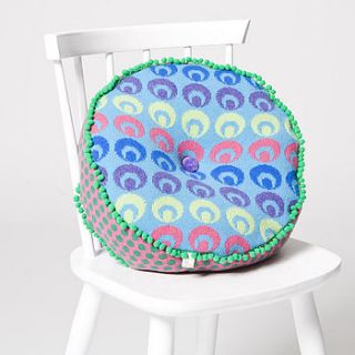buckle round cushion by deryn relph