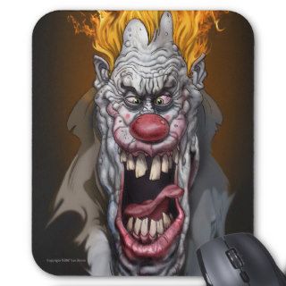 burning clown mouse pads