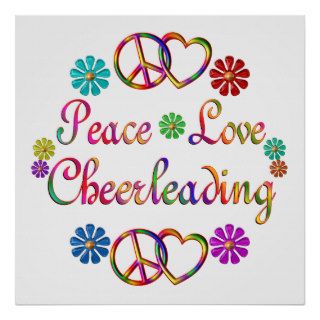 PEACE LOVE CHEERLEADING PRINT