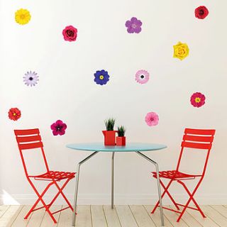 'photo realistic flowers' wall sticker set by oakdene designs