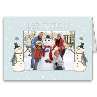 Whimsical Snowmen Photo Greeting Card