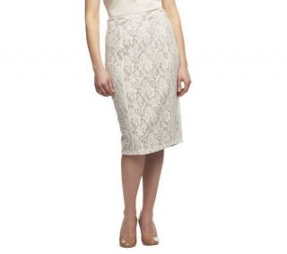 Edge by Jen Rade Allover Lace Fully Lined Pencil Skirt —
