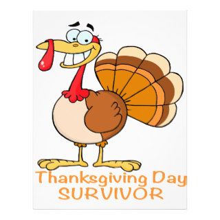 funny thanksgiving day survivor turkey full color flyer