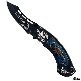 Midnight Scorpion Collector Knife with Real Scorpion Trademark Lockback Knives