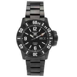 Seiko Men's Brushed Black Stainless Steel Watch Seiko Men's Seiko Watches