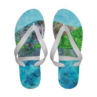 HANALEI BAY Sea Turtle Blue Flip Flops Sandals