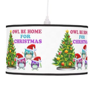 Owl Be Home For Christmas Pendant Lamps