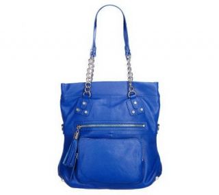 K DASH by Kardashian Pebble Leather Handbag with Chain Handle —