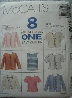 MISSES TOP AND JACKET IN TWO LENGTHS SIZES 16 18 MCCALLS 8 GREAT LOOKS ONE EASY PATTERN 8155