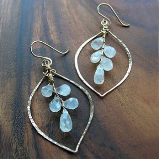 moonstone leaf hoop earrings by sarah hickey