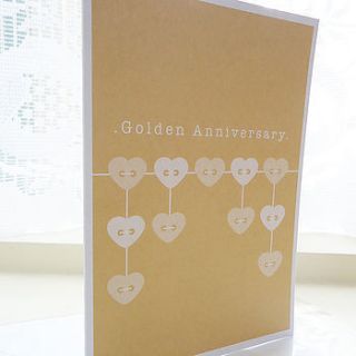 golden wedding anniversary card by ello design