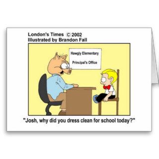 Pig Principal Funny Pig Cartoon Gifts & Tees Greeting Cards