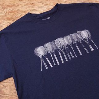 tennis rackets print t shirt by stabo