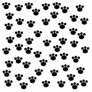 Animal Paw Print Pattern. Black and White. Photo Cut Outs