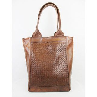 plaited leather tote by ismad london