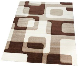 Lalee 347166237 Moderner Designer Teppich / Muster  Retro / Konturenschnitt / Braun / Grsse  200 x 290 cm Küche & Haushalt